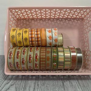 Ribbon Lot Fall Pumpkins Plaid Stripes Red Truck #2
